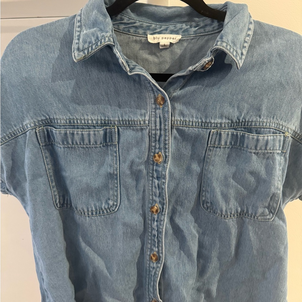 Blu Pepper Light Blue Casual Top